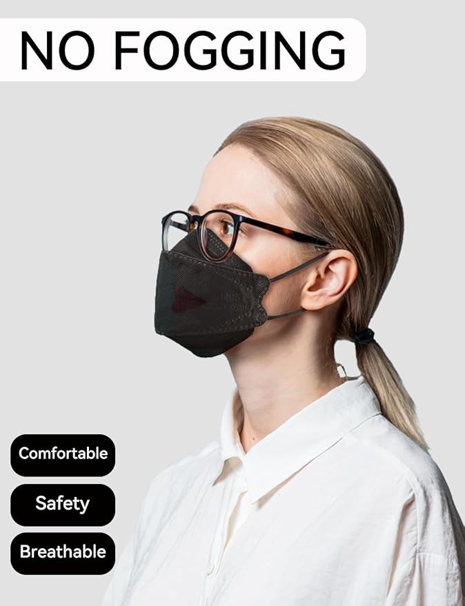 HUHETA 50 PCs KN95 Face Mask, 5-Layer Face Mask Filter Efficiency≥95%