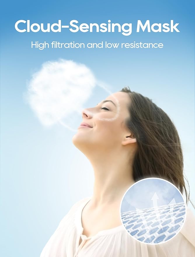 Funight KN95 Face Masks 50 Pack for Adults, Breathable and Comfortable KN95 Mask with Elastic Ear Loop, Filter Efficiency≥95%, White