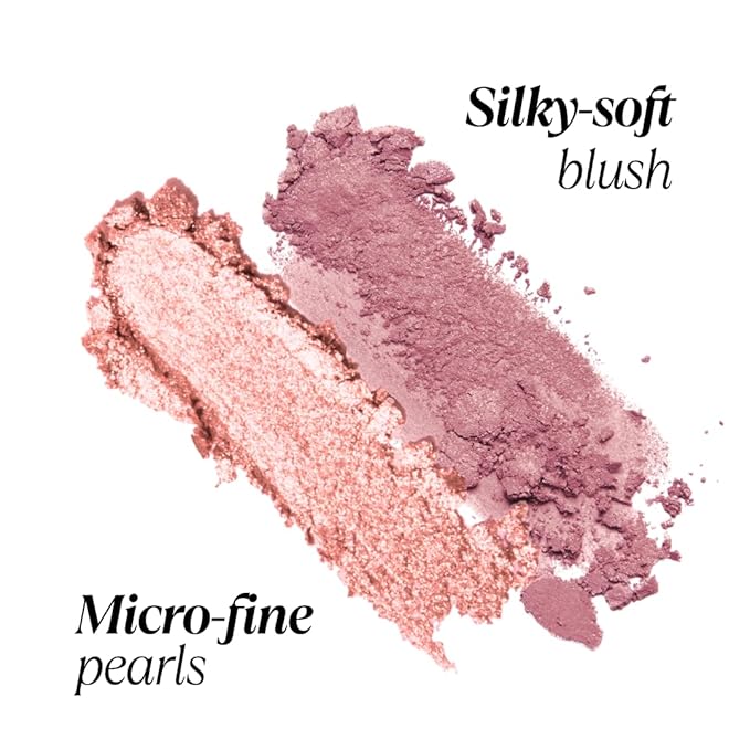 Mini Blush + Brighten Highlighter Duo, Lightweight Blendable Shimmer Blush, High Pigmented Makeup Powder Palettes, Cruelty Free - Don't Hurry, Be Happy!