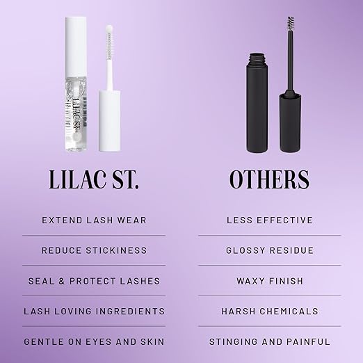 Lilac St. - Lilac Lash Crystal Coat - Glossly & Clear Lash Sealant - Long Lasting Lash Application - Extend Wear - Brush Applicator Tip - Waterproof - Cruelty Free, Vegan, Women Founded - 0.16 fl oz