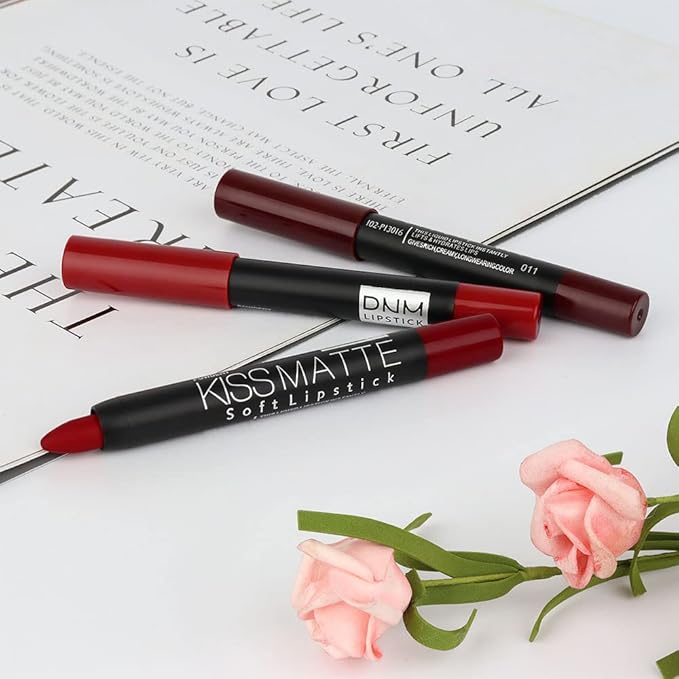 BINGBRUSH 3 Colors Longwear Lipstick Pack Set, Matte Color Stick Ultimate Lip Crayon for Makeup Collection - Nourishing Waterproof Velvet Lipgloss Lip Stain (10# 11# 18#)