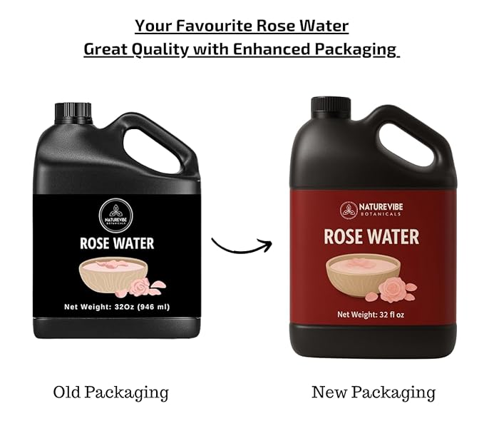 Naturevibe Botanicals Rose Water Hydrosol 946ml | 100% Pure and Natural | Great for Skin Care and Hair Care