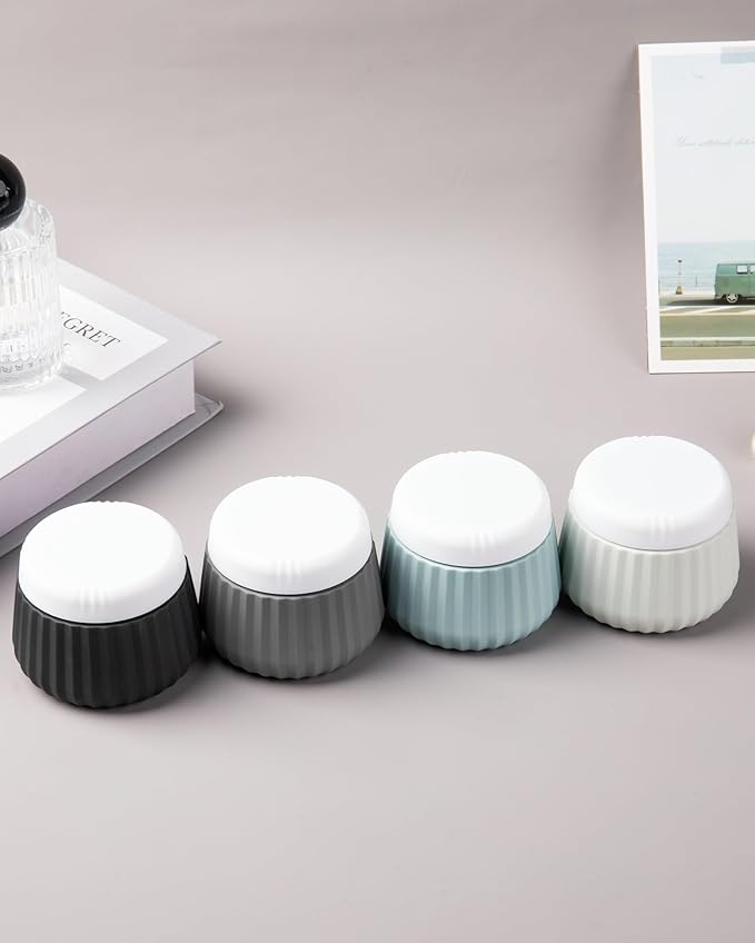 Travel Containers for Toiletries 4 Pack, TSA Approved Travel Size Toiletries, Travel Size Containers, With Clear Bag Leak Proof Silicone Jars, Travel Essentials Creams Jars Carrying Small Items