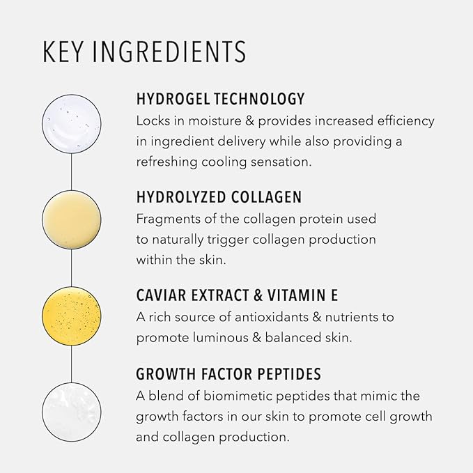 Hydropeptide Polypeptide Collagel+ Plus Face Mask, Line Lifting Hydrogel Peptide Facial Treatments, 4 Count