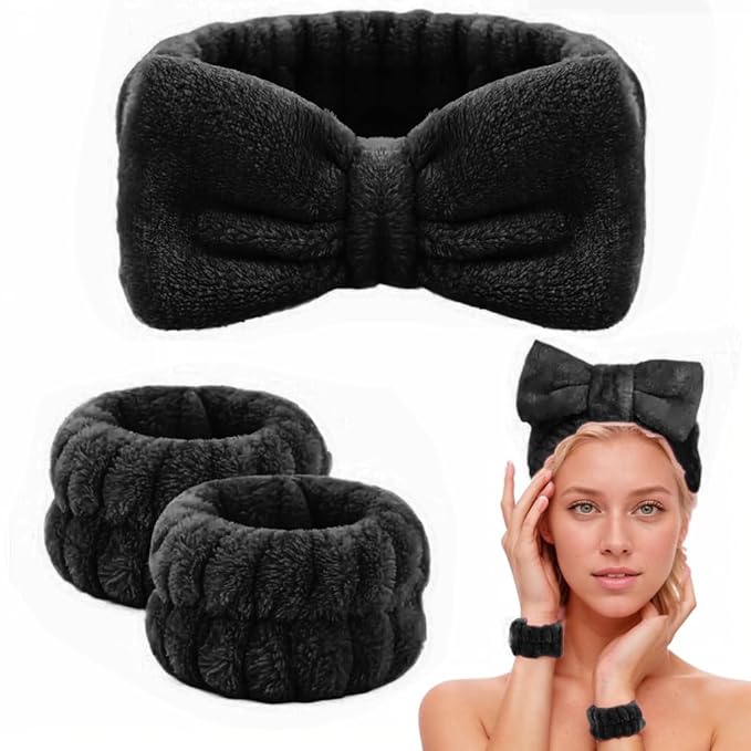 Spa Headband,Makeup Headband Set,For Face Washing Skin Care Accessories,Girls Headbands and Wristbands for Washing Face Head and Wrist Band Set