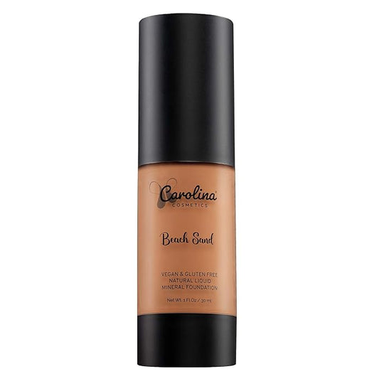 Foundation in Beach Sand Shade Plant-Based - Hydrating, Pore-Minimizing & Buildable Coverage - Vegan, Non-GMO, Paraben-Free - 1oz
