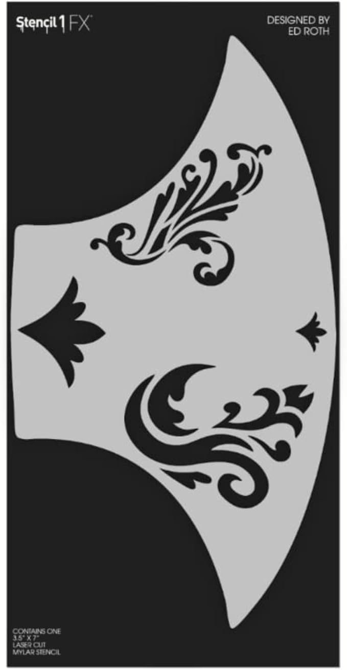 Stencil1FX Flourishes 1 Eyes Makeup Stencil - Fairy Renaissance Elven Princess - Makeup Stencil for Costumes, Dress Up, Halloween, Cosplay, Arts, Face Painting