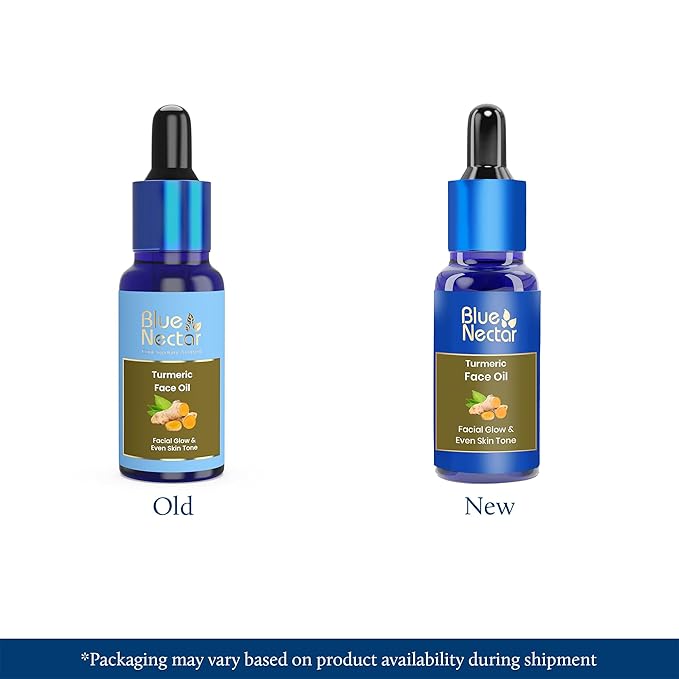 Blue Nectar Turmeric Facial Oil for Even Skin | Plant Based Skin Glow | Tan Removal Face Serum for Women & Men (16 Herbs,1 Fl Oz)