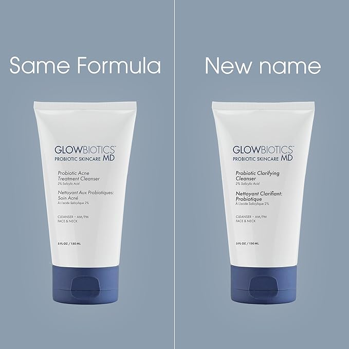 Glowbiotics Probiotic Clarifying Cleanser 5 oz – Gentle Foaming Face Wash with 2% Salicylic Acid & Niacinamide, Clears Pores & Excess Oil