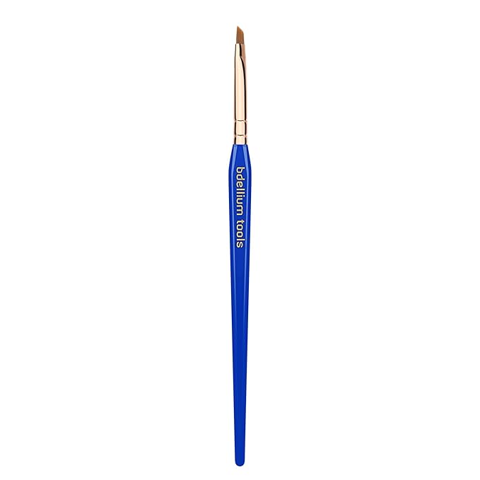 Bdellium Tools Professional Makeup Brush - Golden Triangle 762 Small Angle - With All Vegan and Soft Synthetic Fibers, For Shaping & Filling Eyebrows (Blue, 1pc)