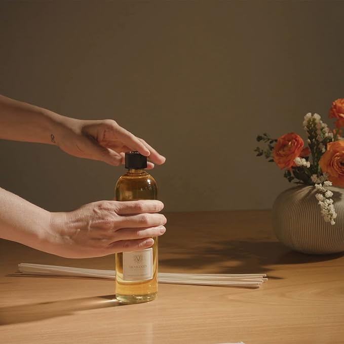 Dr. Vranjes - Ambra 500 ml Refill + Double Pack of White Sticks (3 pieces bundle) - Luxury Home Fragrance, Made in Italy, Amber, Patchouli, Sandalwood