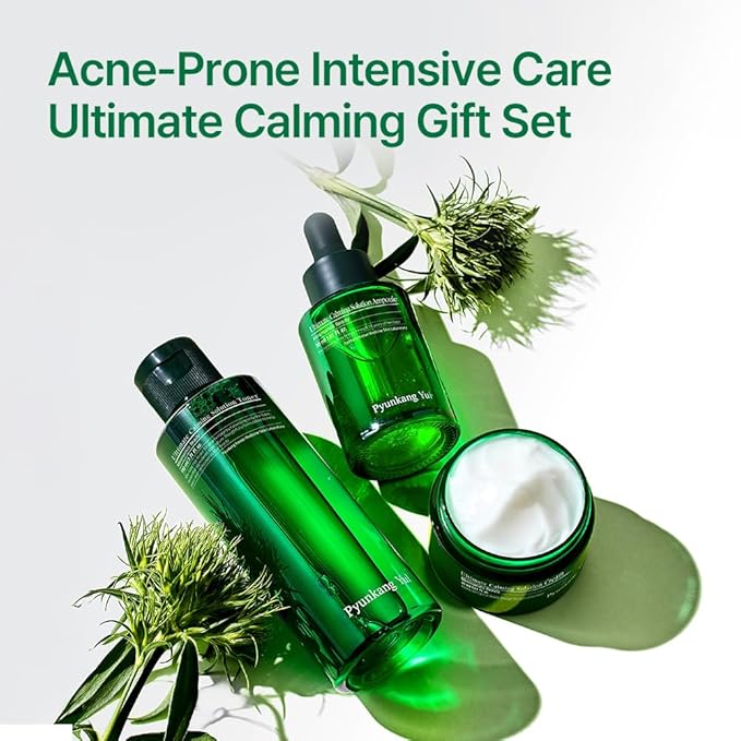 Pyunkang Yul PKY Ultimate Line Skincare Set, Mother's day gift for mom, Calming Solution Toner, Ampoule & Cream, Traditional Korean-Style Packaging, Zero-Irritation (3-item set)