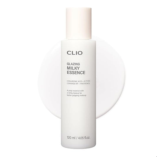 CLIO Glazing Milky Essence for Sensitive Skin, Rice PDRN for Boosting Radiant Glass Skin, Lightweight Hydrating Skin Prep for Makeup, Repairing Skin Barrier with Ceramide, Korean Skincare, 4.05 Fl Oz
