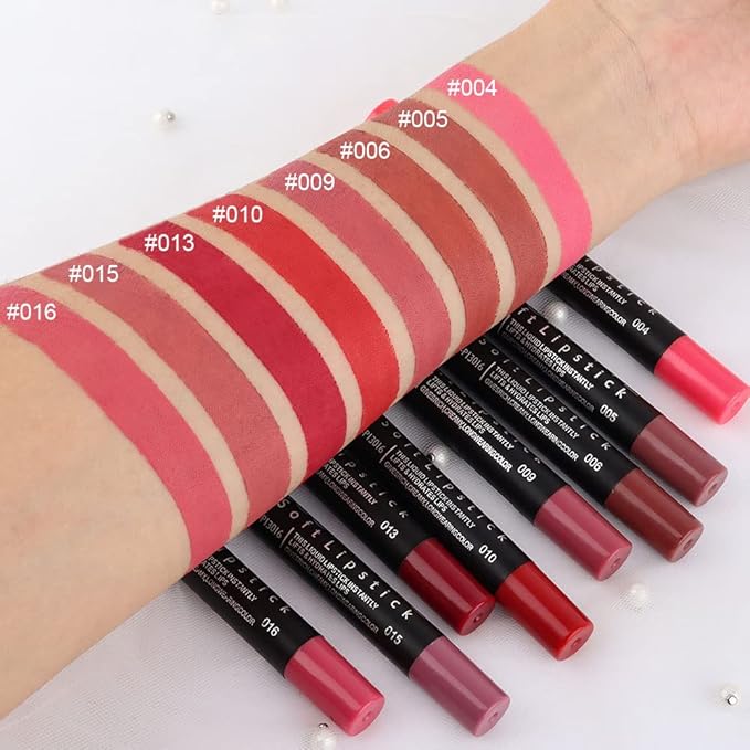 BINGBRUSH 8 Colors Moisture Smooth Longwear Lipstick Pack Set, Matte Color Stick Ultimate Lip Crayon for Makeup Collection - Nourishing Waterproof Velvet Lipgloss Lip Stain (set07)