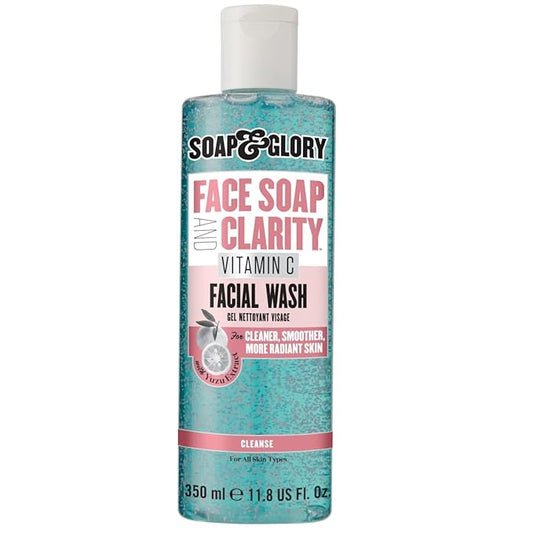 Soap & Glory Vitamin C Brightening Facial Cleanser - 3 in 1 Foaming Face Wash, Makeup Remover & Facial Exfoliant - Deeply Cleanses, Purifies & Hydrates for Radiant, Smooth Skin (11.8 fl oz)