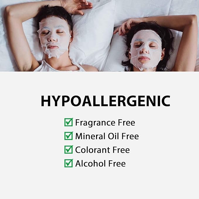 Lululun 5 Sheet INSTANT Skin Care Face Mask for Women & Men, Hydrating Face Masks Skincare with Lavender Extract, Vitamin E& Butylene Glycol, Organic Face Mask & Sheet Mask in Japan, ONE NIGHT - CLEAR