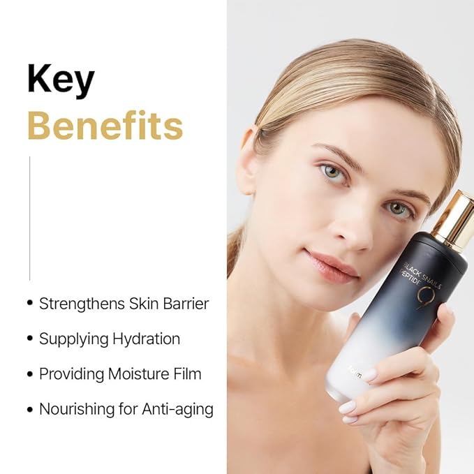 FARMSTAY Black Snail & Peptide 9 Perfect Emulsion, Snail Mucin Moisturizer for Elastic & Glow, Hydrating & Soften, Anti-aging, Barrier Repair, for Women & Men, Korean Skin Care, 4.05 fl.oz