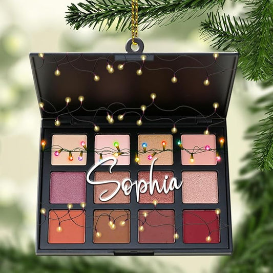 Personalized Name Cosmetic Shape Flat Ornament for Girls - Christmas Makeup Artist Stylist Ornament 94