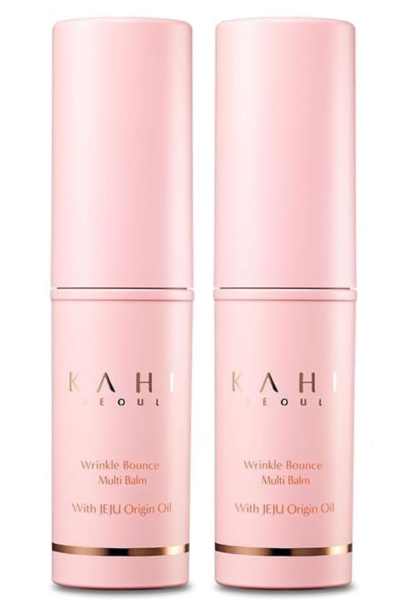 KAHI Wrinkle Bounce Multi Balm - DUO EDITION | All-in-One Hydrating Balm Eye Cream Make Up Base & Moisture Stick | Daily Moisturizer Stick with Salmon-derived sodium DNA (0.32 oz - Pack of 2)