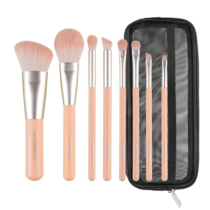 Makeup Brush Set, 8 Piece Cosmetic Brushes with Delicacy Case