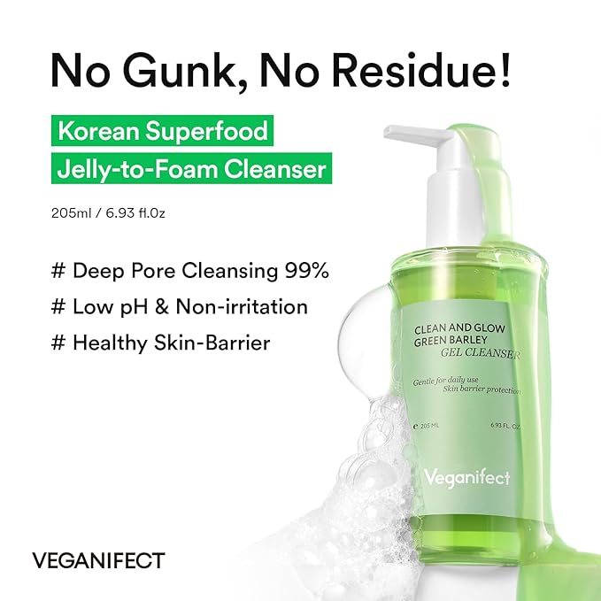 Gel-to-Foam Cleanser | Low pH Hydrating Face Wash for Dry & Sensitive Skin | Hydrates & Balances Skin | Korean Vegan Skincare (205ml/6.93 fl oz)