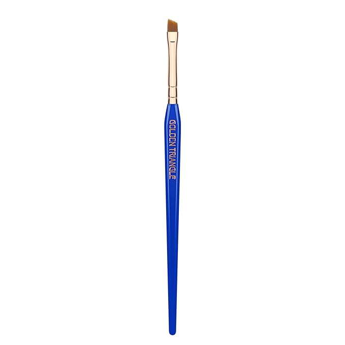 Bdellium Tools Professional Makeup Brush - Golden Triangle 762 Small Angle - With All Vegan and Soft Synthetic Fibers, For Shaping & Filling Eyebrows (Blue, 1pc)