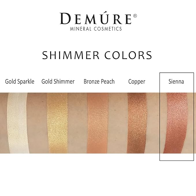Demure Mineral Make Up Eye Shadow, Shimmer Eyeshadow, Loose Powder, Glitter Eyeshadow, Organic Makeup, Eye Makeup, Natural Makeup, Organic Eyeshadow, Natural Eyeshadow, Professional Makeup (Sienna)