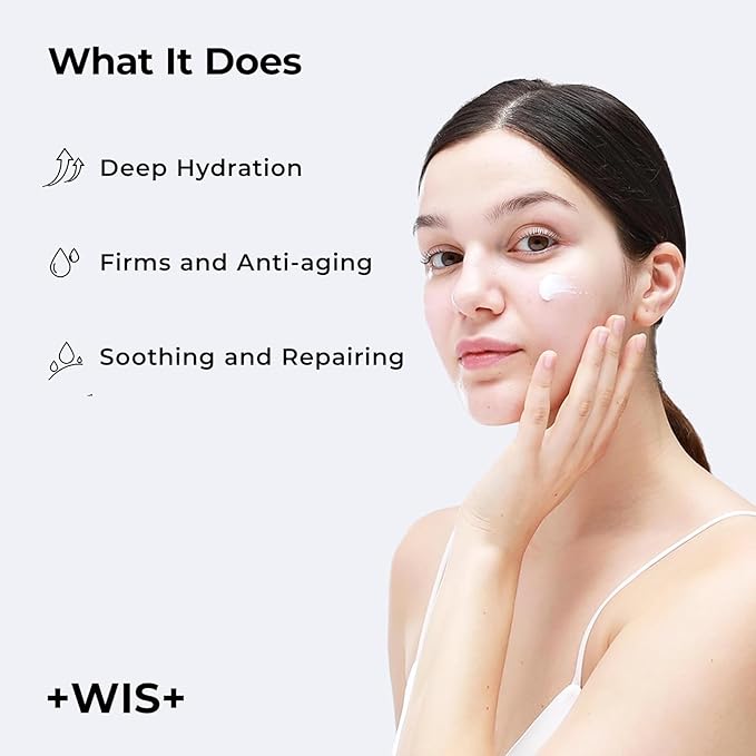 +WIS+ 6X Peptide Collagen Booster Cream, Peptide Moisturizer, Anti Aging Firming Face Cream with Hyaluronic Acid for All Skin Types, Safe on Sensitive Skin (1.76 fl.oz)