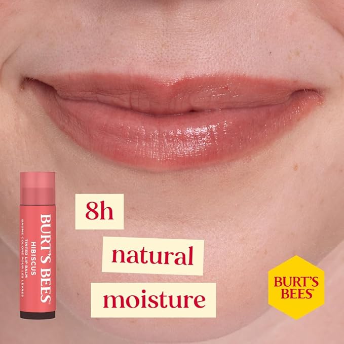 Burt's Bees Mistletoe Kiss Lip Care Gift Set, Mistletoe Kiss Set, Pomegranate, Peony & Hibiscus