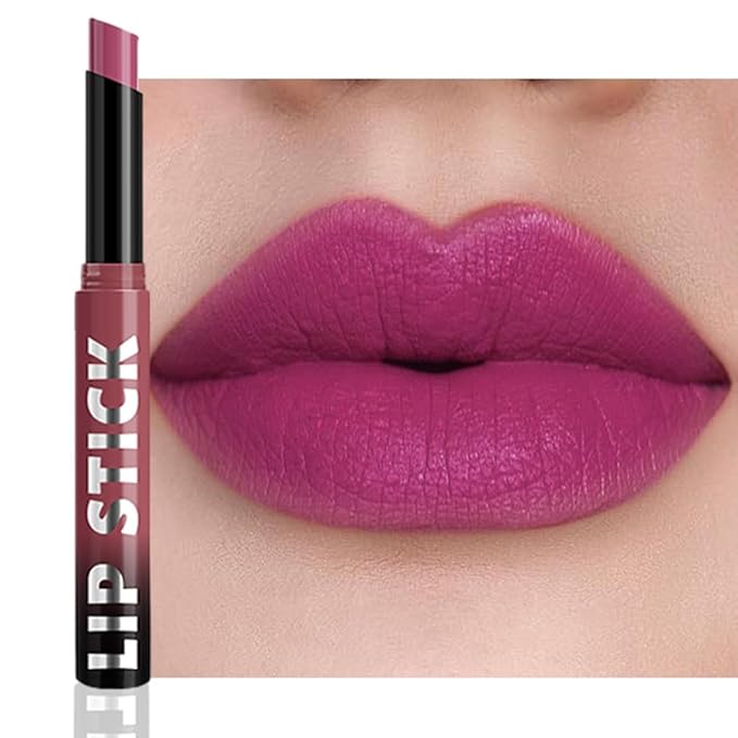 Purple Matte Lipstick for Women, Long Lasting Waterproof Transfer-Proof Vegan, 24 Hours Moisturizing Glossy Shine Lip Gloss, Lipstick Palette Beauty Products Makeup All-Day Formula A03#