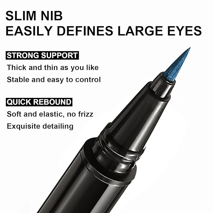 4Pcs Glitter Colored Liquid Eyeliner & Eyeshaow, Shimmer Liquid Eyeliner & Eyeshaow Makeup Set, Purple Blue Gold Green Face Body Glitter Makeup Sparkling Eye shaow Pen