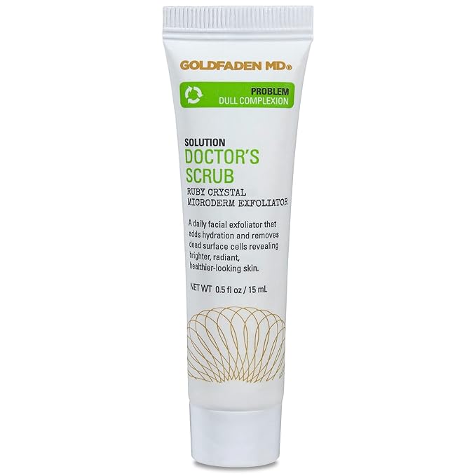 Microderm Daily Facial Exfoliator Microdermabrasion Doctor’s Scrub for Face | w/ Ruby Crystals, Hyaluronic Acid Seaweed Extract | Buffs & Reveals Brighter, Radiant, Healthier Looking Skin | TRIAL .5 Fl Oz