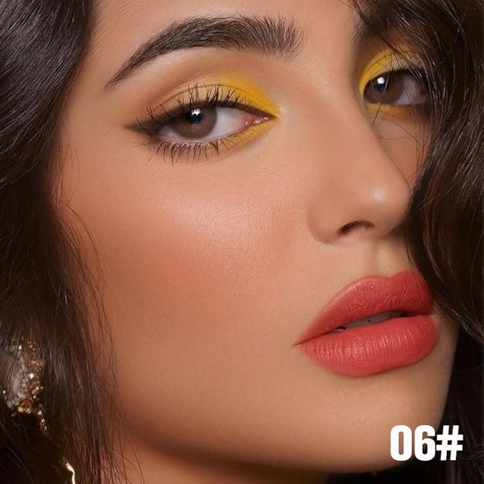 Matte Liquid Lip Stain Peel Off Lip liner Tattoo with Tweezer, Orange Red Liquid Lipstick Lipstain Long Lasting Waterproof for Women, Highly Pigmented Not Faded Smudge-proof Easy to Apply, 06