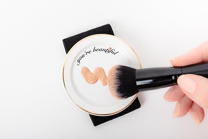 Makeup Palette Mixer Tray - Hands Free Porcelain Makeup Foundation Palette with Adjustable Hand Strap - Makeup Artist Kit Essentials - 3"