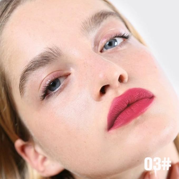 Matte Liquid Lip Stain Peel Off Lip liner Tattoo with Tweezer, Red Liquid Lipstick Lipstain Long Lasting Waterproof for Women, Highly Pigmented Not Faded Smudge-proof Easy to Apply, 03