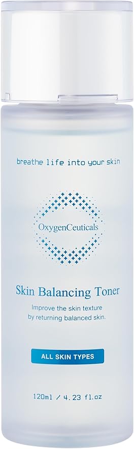 OxygenCeuticals Skin Balancing Toner – Hydrating & pH Balancing Facial Toner with Centella, Lavender & Freesia Extracts, Improves Skin Texture for Oily & Combination Skin. 4.23 fl.oz (120ml)