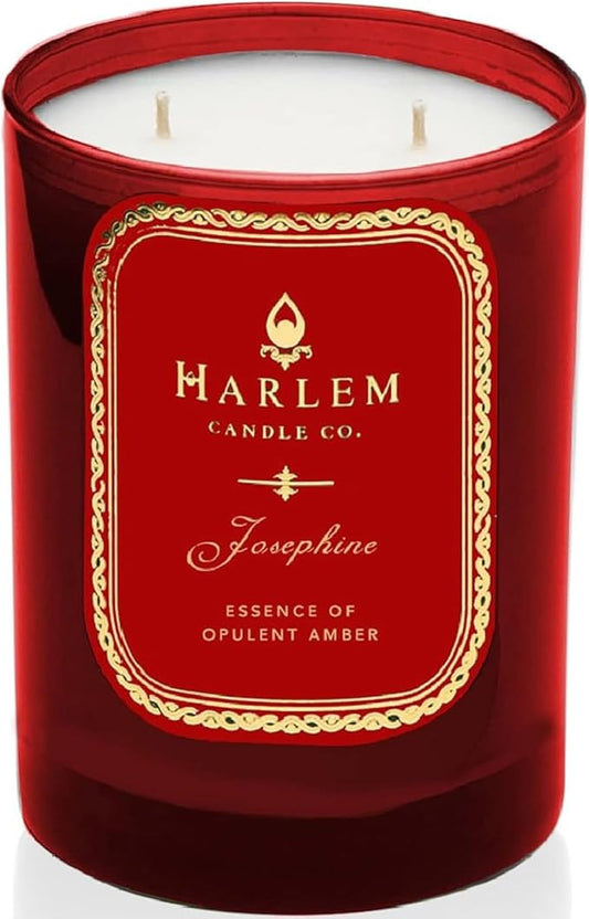 HARLEM CANDLE CO. Josephine - Luxury Scented Soy Candle, 11 oz - 80-Hour Burn Time | Rose, Jasmine, Warm Amber, Tonka Bean, and Sandalwood | Scented Candles for Home