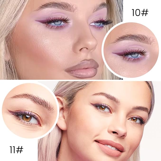 Kaely 2Pcs Light Dark Purple Angled Gel Eyeliner Pencil, Violet Lavender Plum Eyeliner for Green Eyes, Face Paint Eye Black Stick Waterproof Smudge Proof, Gothic Halloween Makeup, Cruelty-Free