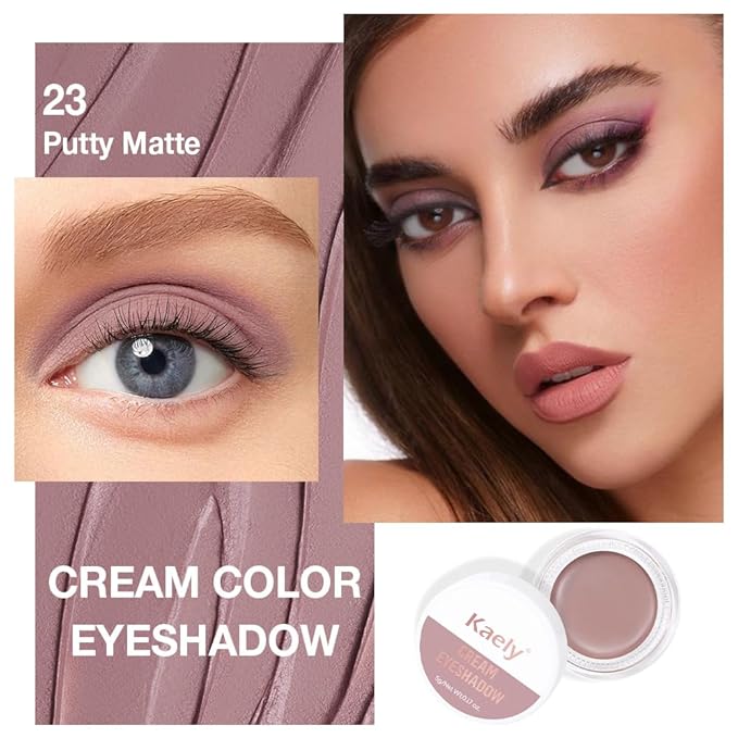 evpct Matte Putty Single Cream Eye Shadow Palette Pot Makeup for Older Women, Highly Pigmented Monochrome Cream to Powder Eyeshadow Palette Matte Liquid eyeshadow, Natural Waterproof Blendable