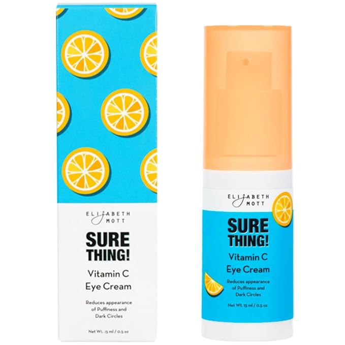 Elizabeth Mott Sure Thing Vitamin C Eye Cream – Hydrating & Brightening Eye Treatment for Dark Circles and Puffiness – Vegan, Fragrance-Free, Cruelty-Free Skincare – 15ml (0.5oz)