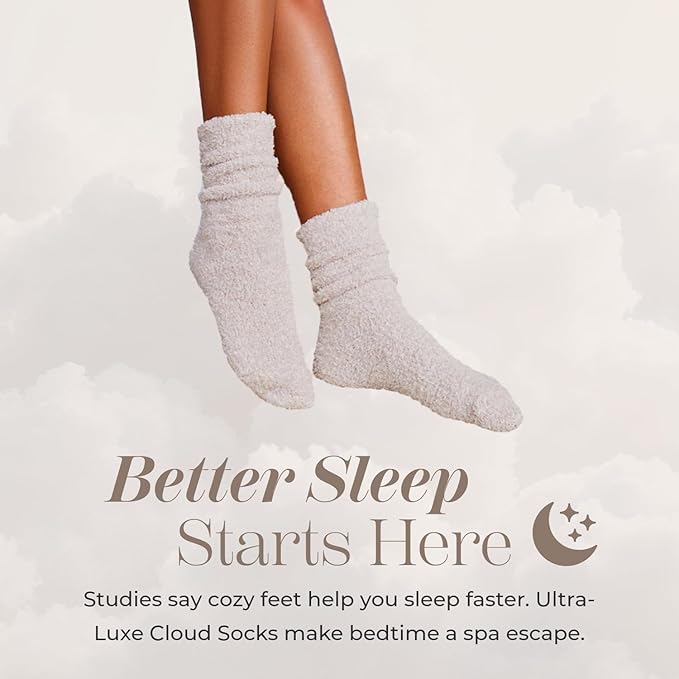 Fuzzy Socks for Women & Men - Cozy Cloud Socks for Sleeping, Gifts, Spa, Travel, Stress Relief, Lounge Wear