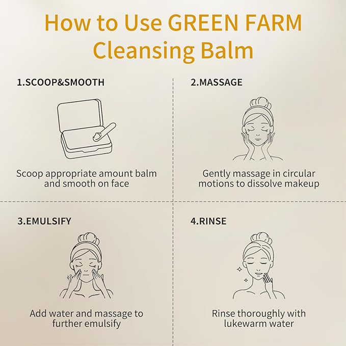 Makeup Remover Cleansing Balm - Waterproof Makeup Remover Balm with Sea Buckthorn Oil, Instantly Melts Waterproof Mascara & Long-Wear Makeup, No Residue