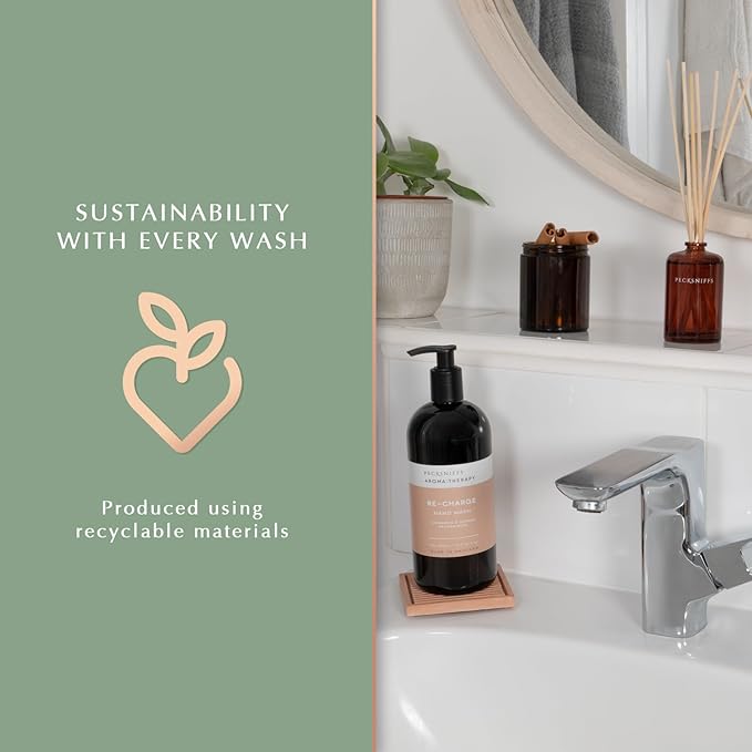 Pecksniff's Aroma:Therapy Re-Charge Duo Caddy, 500 ml/16.9 fl oz Hand Wash and 500 ml/16.9 fl oz Hand & Body Lotion