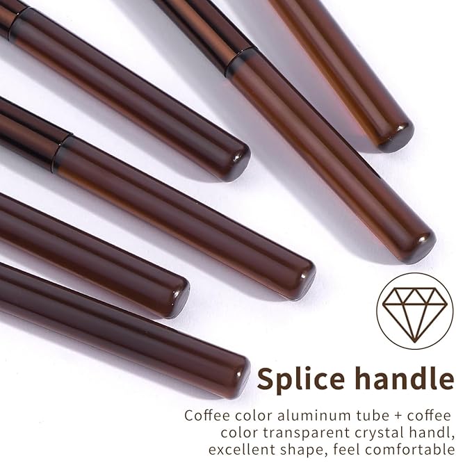 MAANGE 14-Piece Makeup Brush Set with Aluminum Ferrule- Premium Synthetic Makeup Brushes Kit Foundation Brush Eye Shadow for Beginners & Professionals(Dark Coffe)