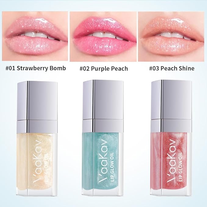 Shimmering Magic PH Color Changing、Hydrating Lip Glow Oil, Plumping Lip Gloss, Moisturizing Lip Oil Gloss, Transparent Moisturizing Lip Balm, Natural Lip Plumper(01 STRAWBERRY BOMB)