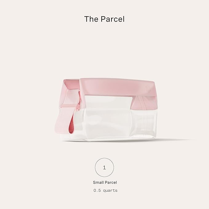 Cadence Parcel - Clear Dopp Kit with Magnetic Closure - Durable and Leak-Resistant Travel Toiletry Kit - TSA-Compliant & Modular Design - Hygiene Bag for Travel Essentials - .5 Qt - Rose