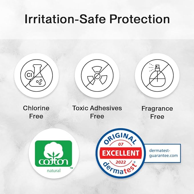 SANDIS Feminine Pad for Women - Regular 28 Count 100% Organic Cotton Ultra Thin with Wings for Periods Menstrual Pads Sanitary Napkins Super Absorbency Leak Protection