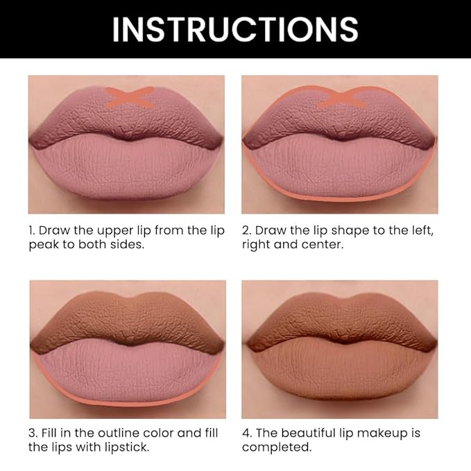 2-in-1Nude Brown Lip Liner & Lipstick Set Kit for Women, Matte Lips Kit with Lip Liner Lip Stains Long Lasting Waterproof 24 Hour Lipstick and Lip Liners Combo Lipliners Pencil Set 37