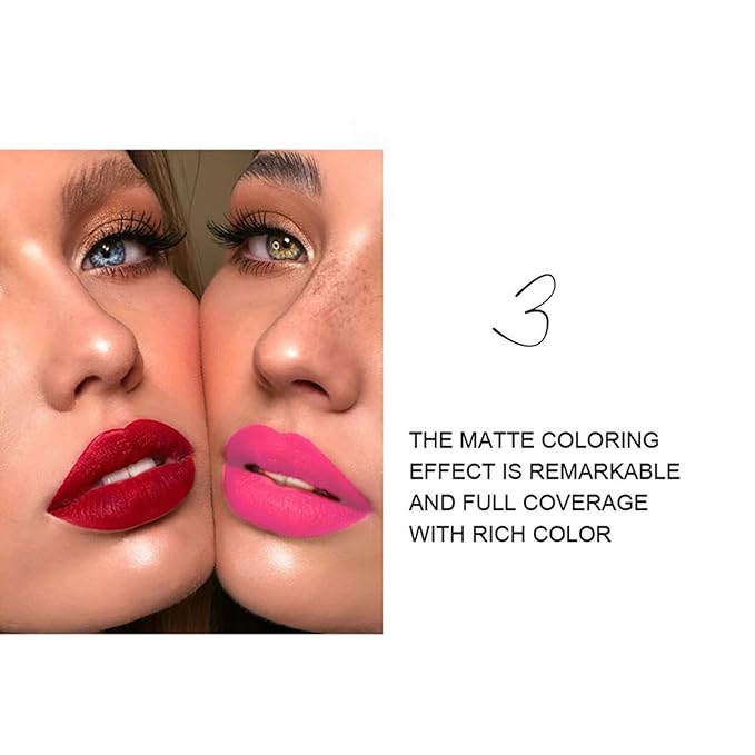 BONNIE CHOICE 6Pcs Matte Lipstick Set, Burgundy Wine Dark Red Brown Pink Purple Matte Lipstick Sets for Women Velvet Lipstick Long Lasting Waterproof 24 Hours Lipstick Makeup Christmas Day Gifts (B)