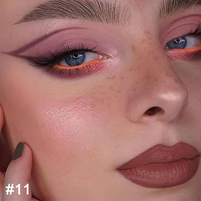 2-in-1 Brown Lip Liner & Lipstick Set Kit for Women, Matte Lips Kit with Lip Liner Lip Stains Long Lasting Waterproof 24 Hour Lipstick and Lip Liners Combo Lipliners Pencil Set 11